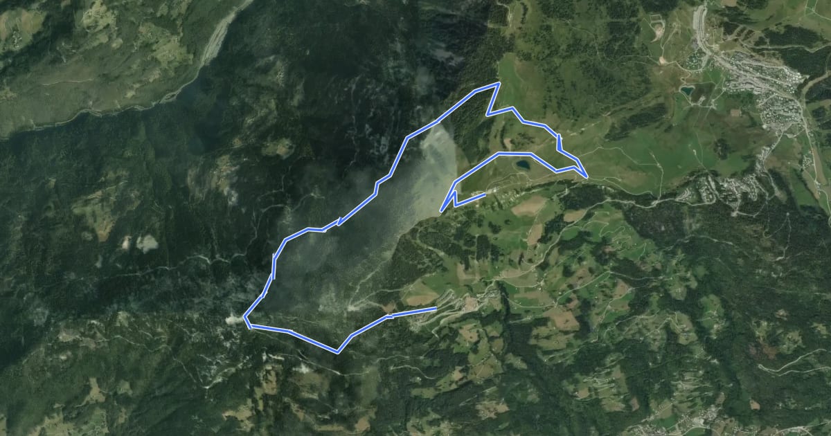 Маршрут La Forêt de Bisanne на спутниковом снимке