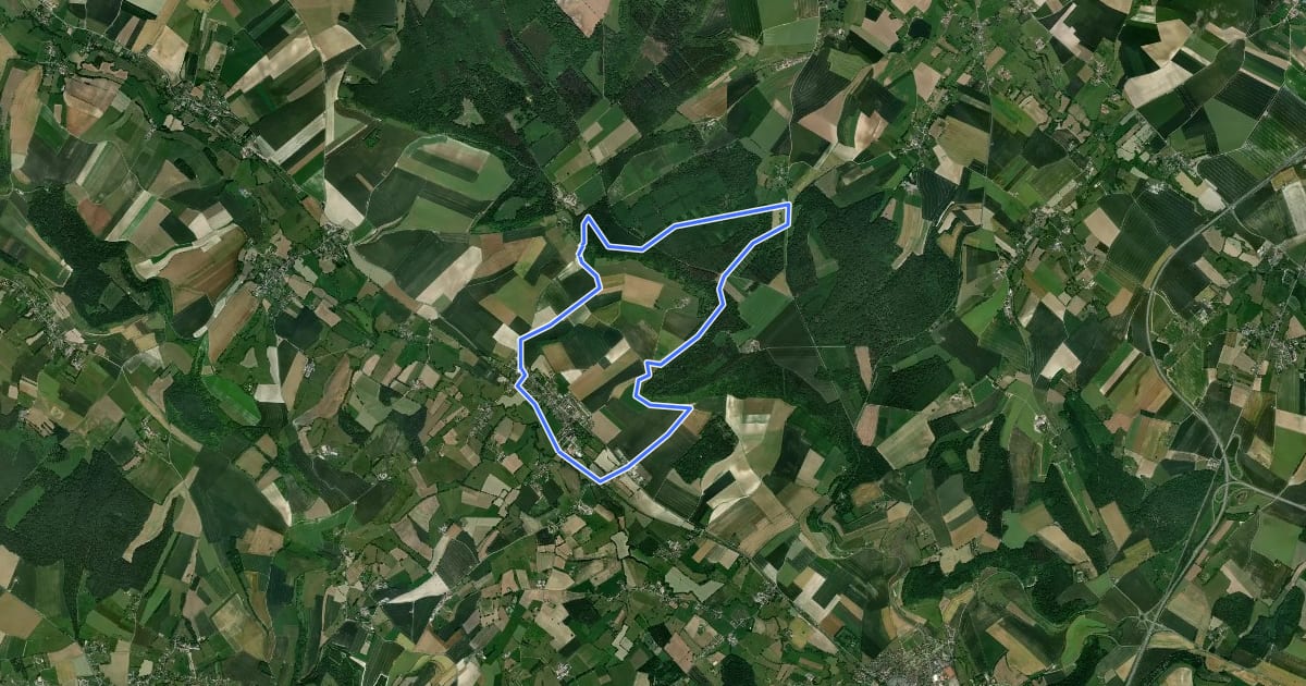 Маршрут La Forêt du Hellet на спутниковом снимке