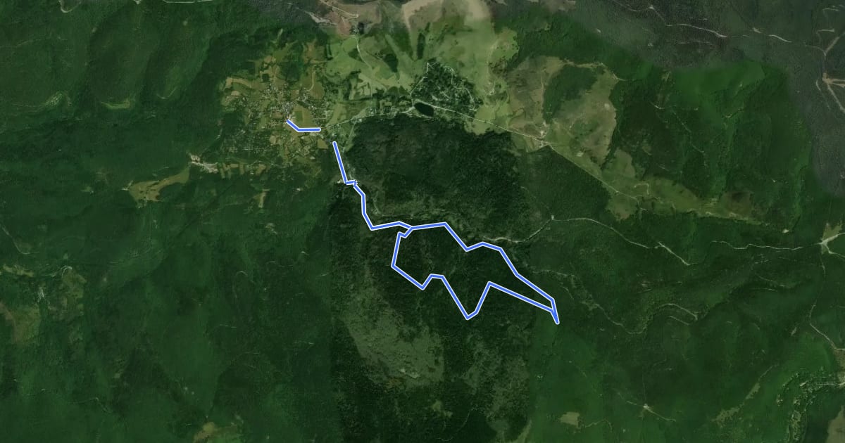 Маршрут La forêt du Trévezel на спутниковом снимке