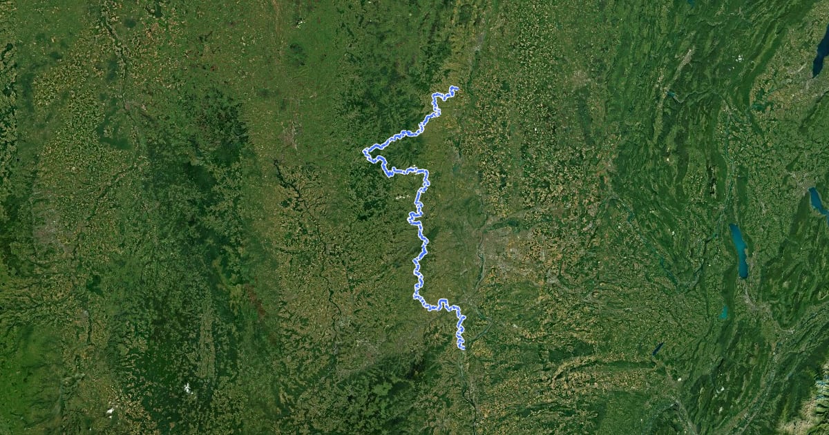 Маршрут La Grande Traversée VTT du Rhône на спутниковом снимке