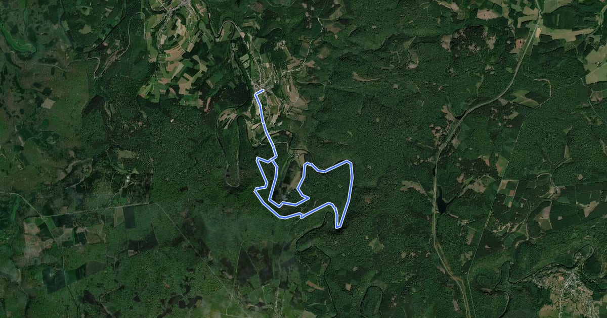 Маршрут La Grotte des Moines via le Chemin des Fileuses на спутниковом снимке