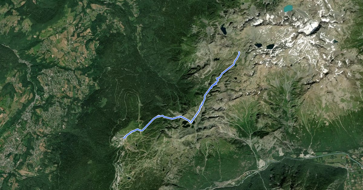 Маршрут La Haute Traversée de Belledonne - Etape 10 на спутниковом снимке