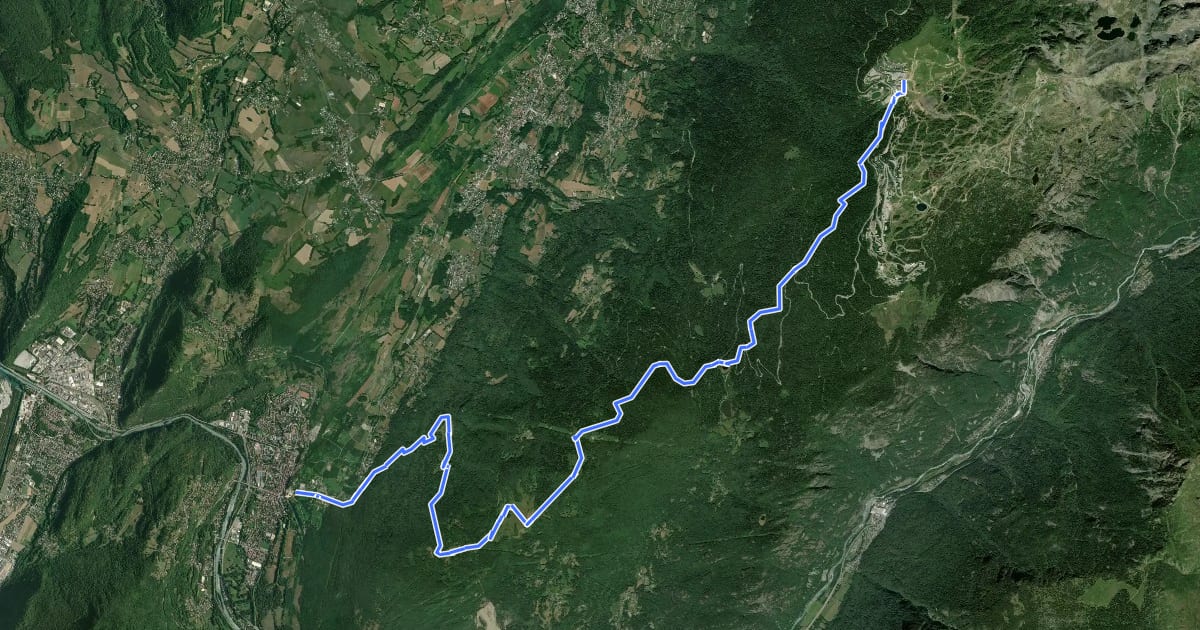 Маршрут La Haute Traversée de Belledonne - Etape 11 на спутниковом снимке