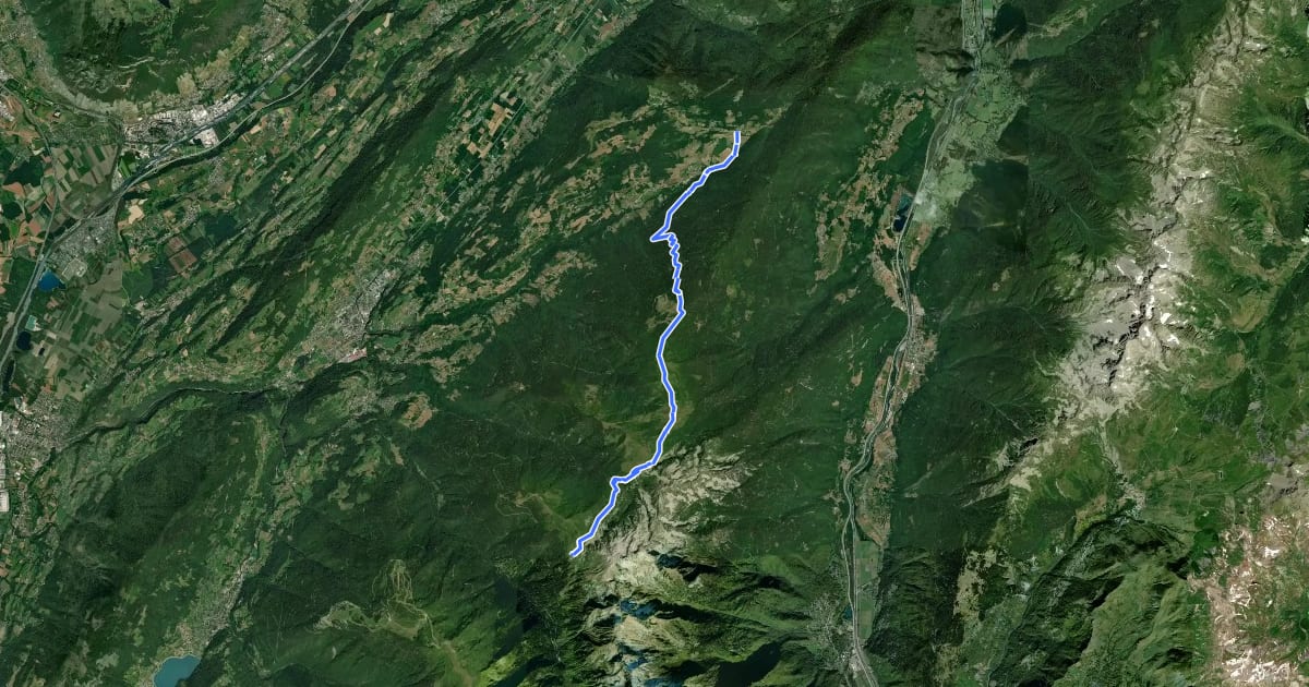 Маршрут La Haute Traversée de Belledonne - Etape 2 на спутниковом снимке