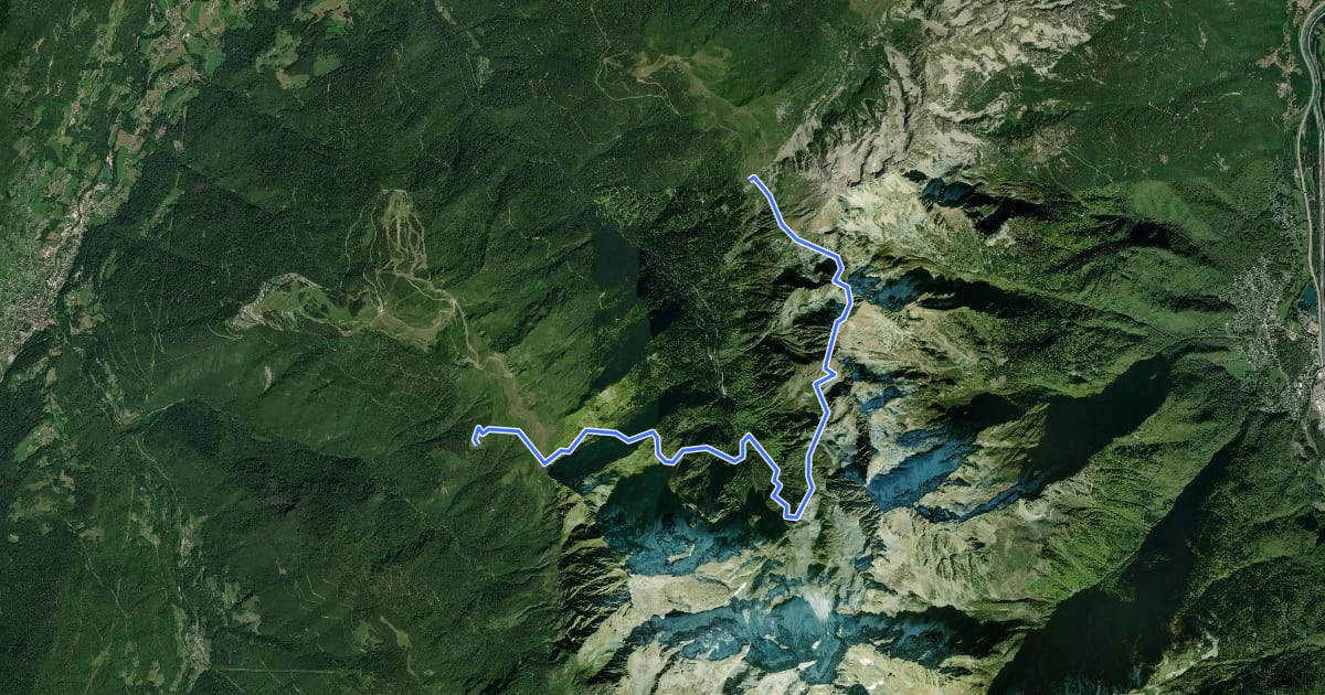 Маршрут La Haute Traversée de Belledonne - Etape 3 на спутниковом снимке