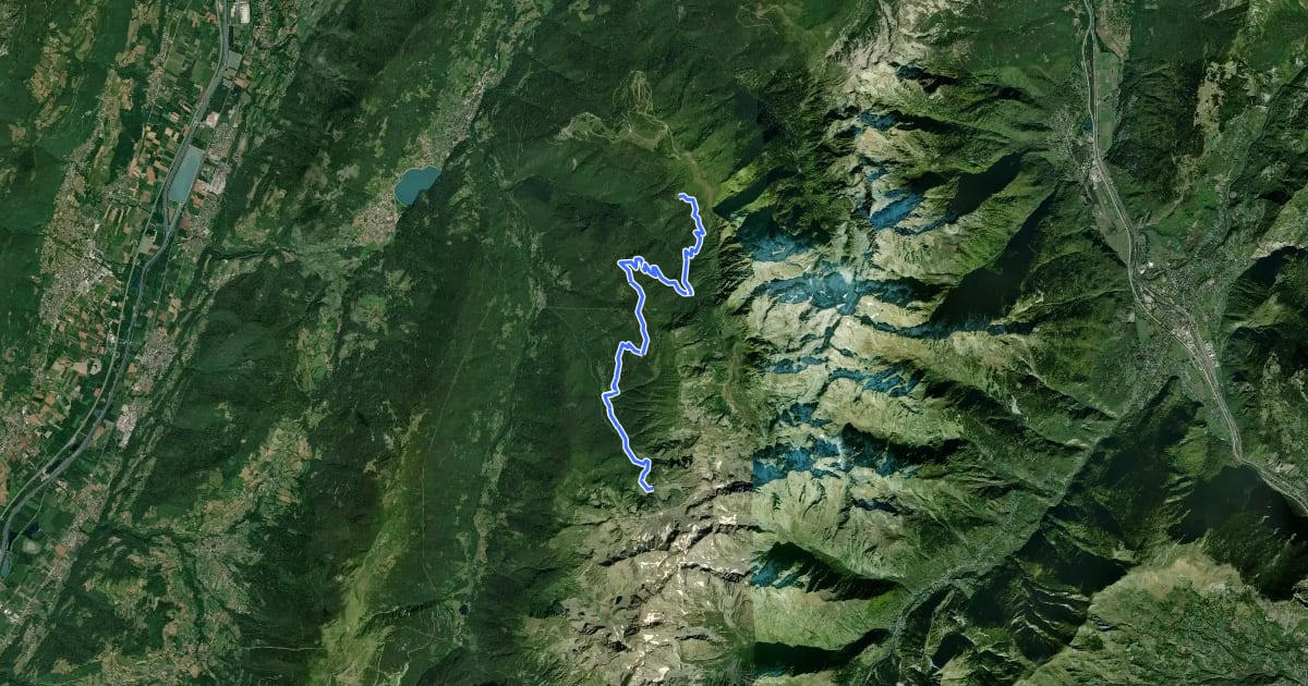 Маршрут La Haute Traversée de Belledonne - Etape 4 на спутниковом снимке