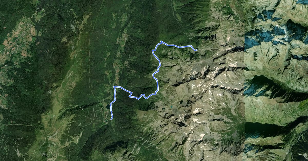 Маршрут La Haute Traversée de Belledonne - Etape 5 на спутниковом снимке