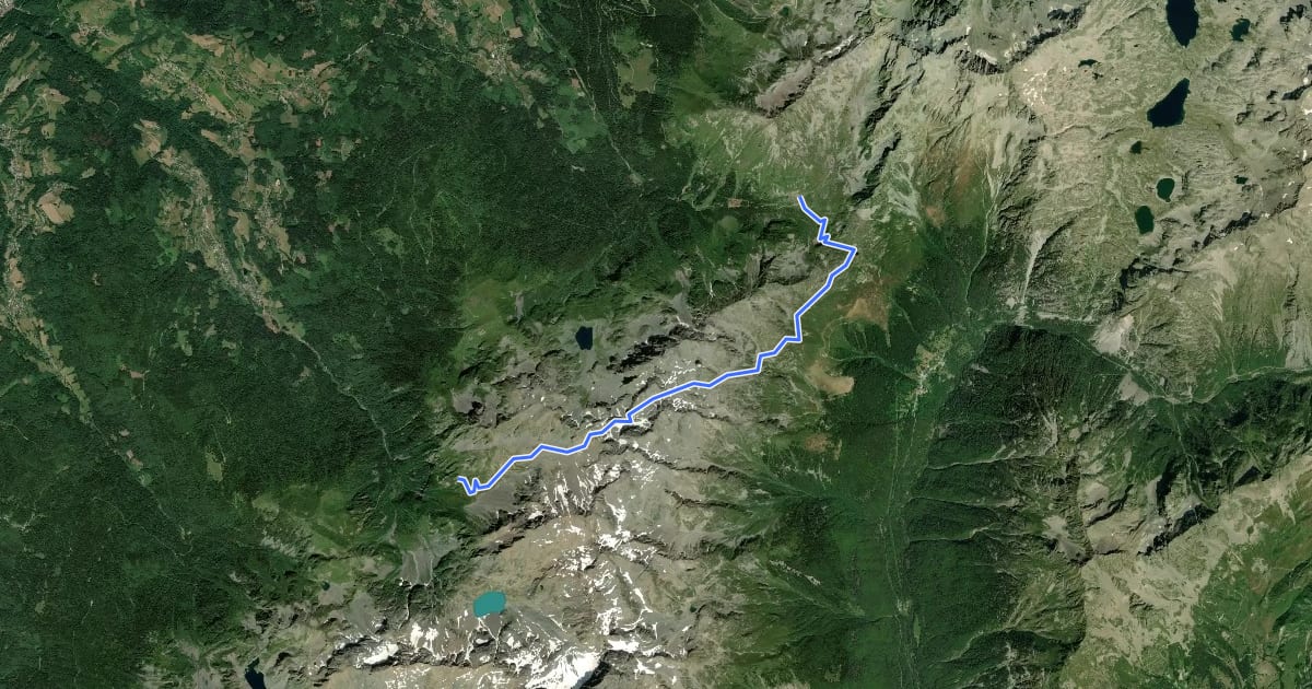 Маршрут La Haute Traversée de Belledonne - Etape 8 на спутниковом снимке