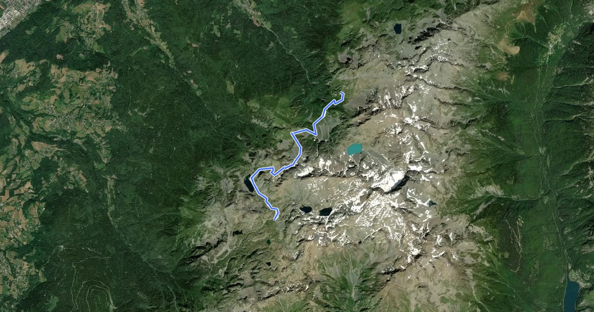 Маршрут La Haute Traversée de Belledonne - Etape 9 на спутниковом снимке
