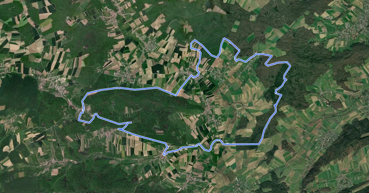 Маршрут La haute vallée de l'Ill на спутниковом снимке