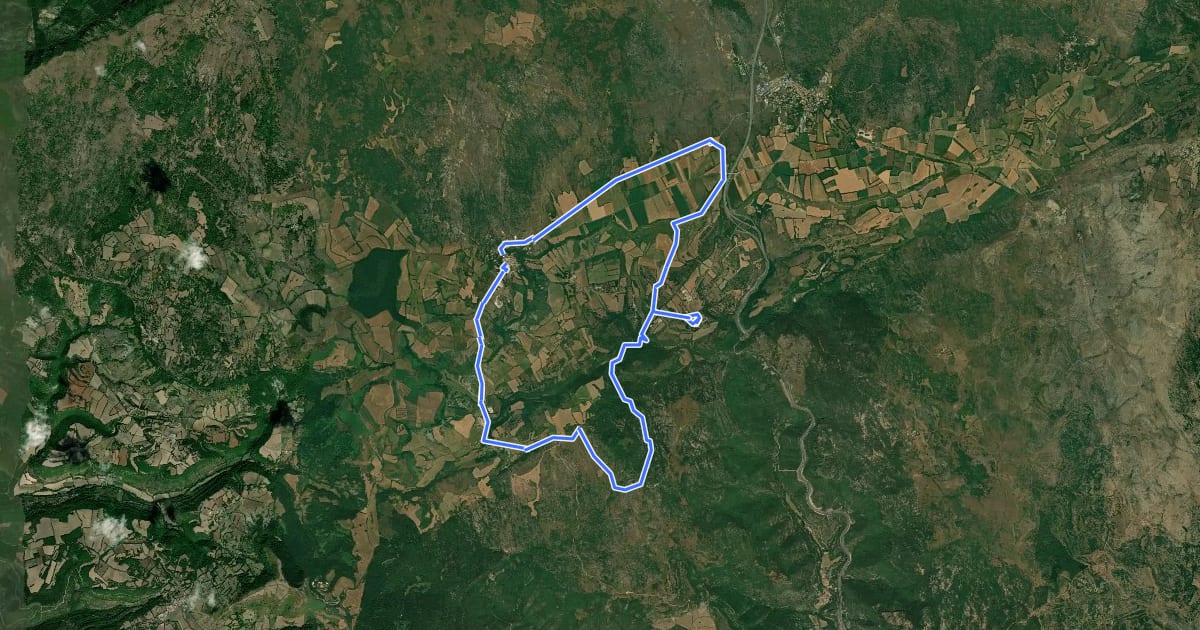 Маршрут La Haute Vallée de la Lergue на спутниковом снимке