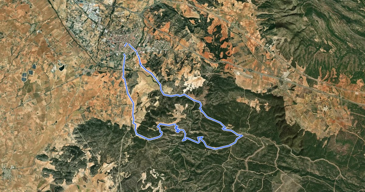 Маршрут La Herrada del Gallego на спутниковом снимке