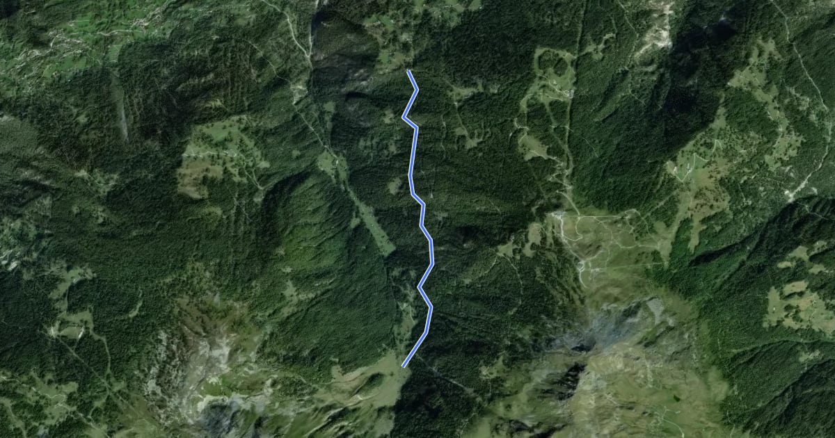 Маршрут La Lé-refuge du Bisse на спутниковом снимке