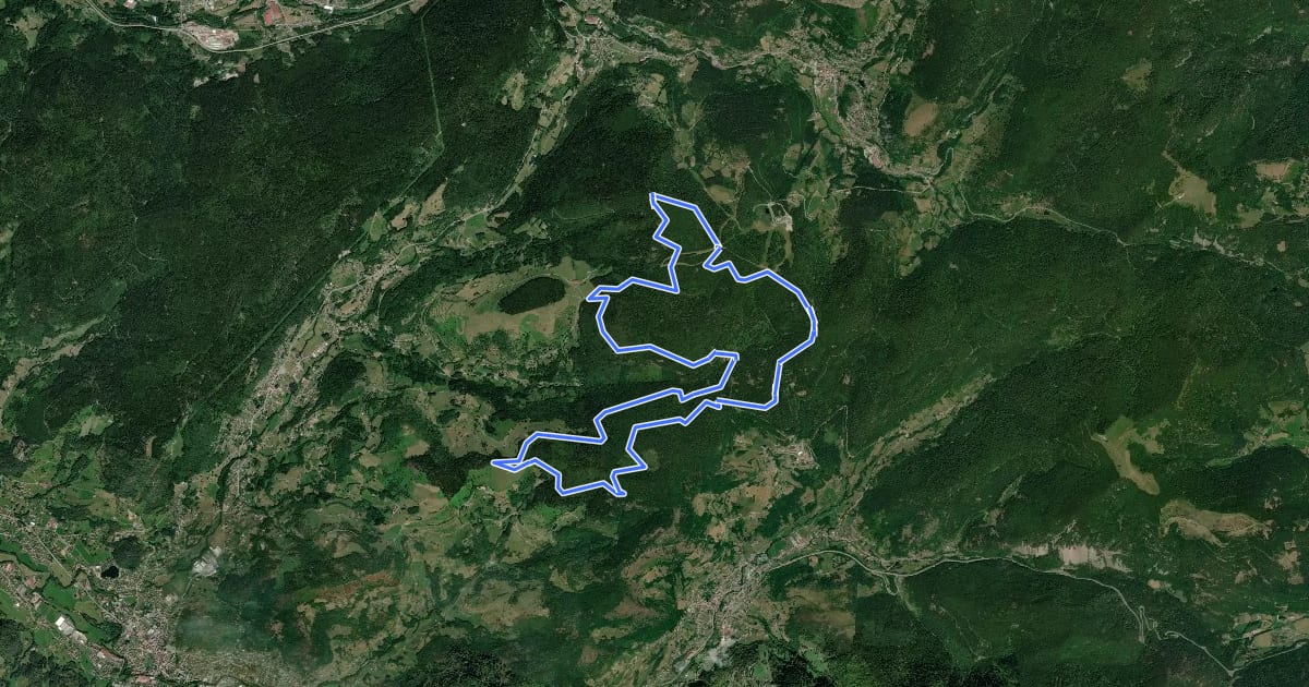 Маршрут La Lochère boucle longue на спутниковом снимке