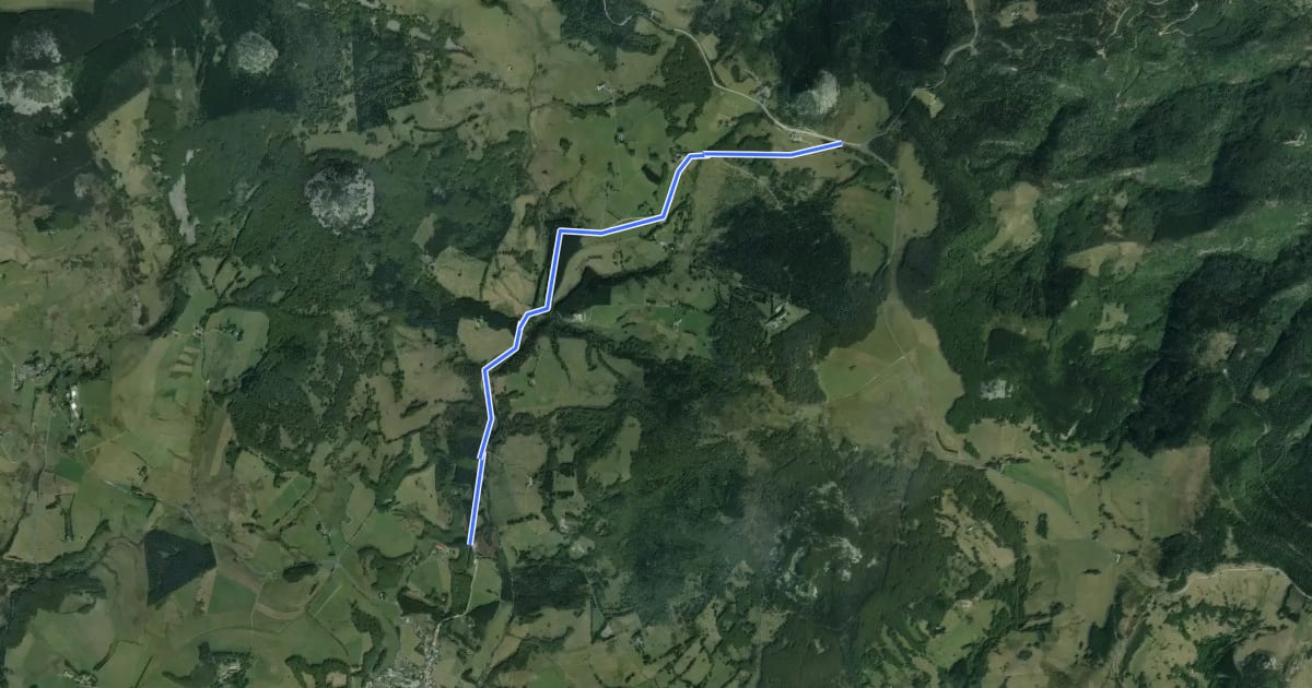 Маршрут La Loire sauvage à vélo 12 Sainte-Eulalie - Mont Gerbier de Jonc на спутниковом снимке