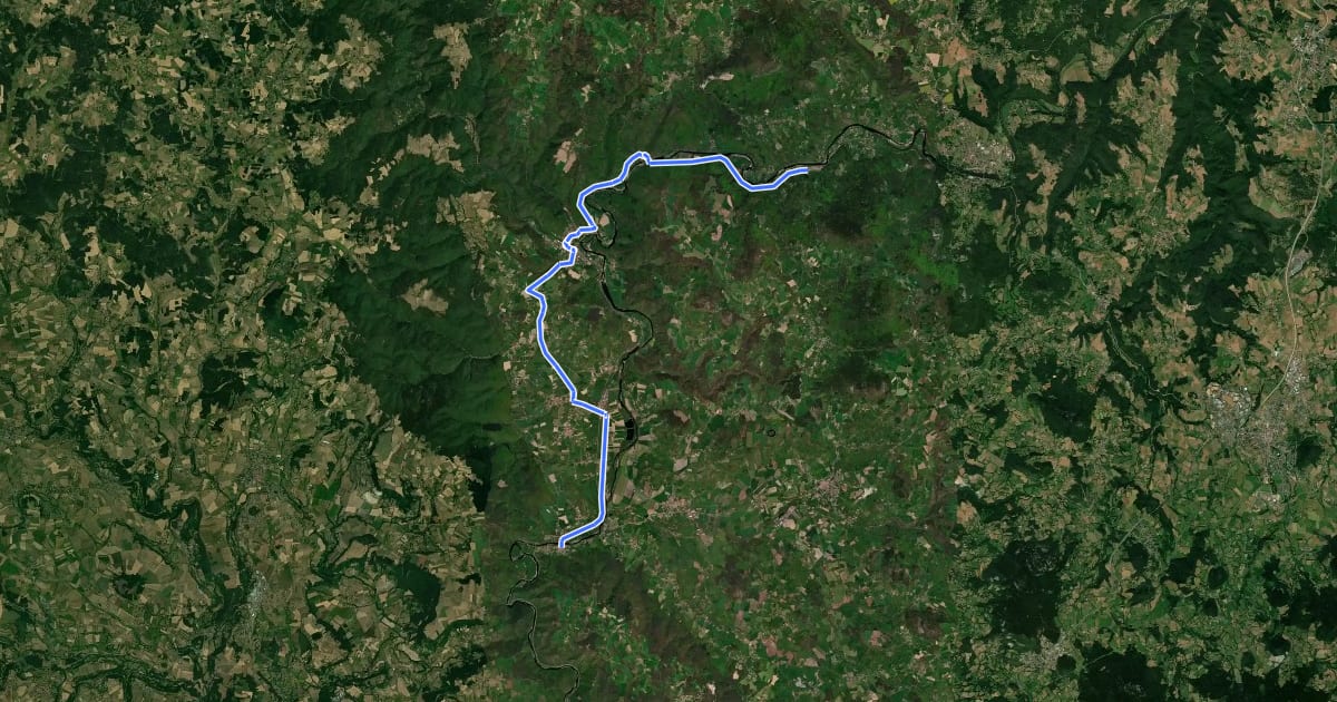 Маршрут La Loire sauvage à vélo 3a Chamalières - Lavoûte-sur-Loire (rive gauche) на спутниковом снимке