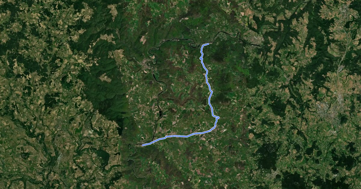 Маршрут La Loire sauvage à vélo 3b Chamalières - Lavoûte-sur-Loire (rive droite) на спутниковом снимке