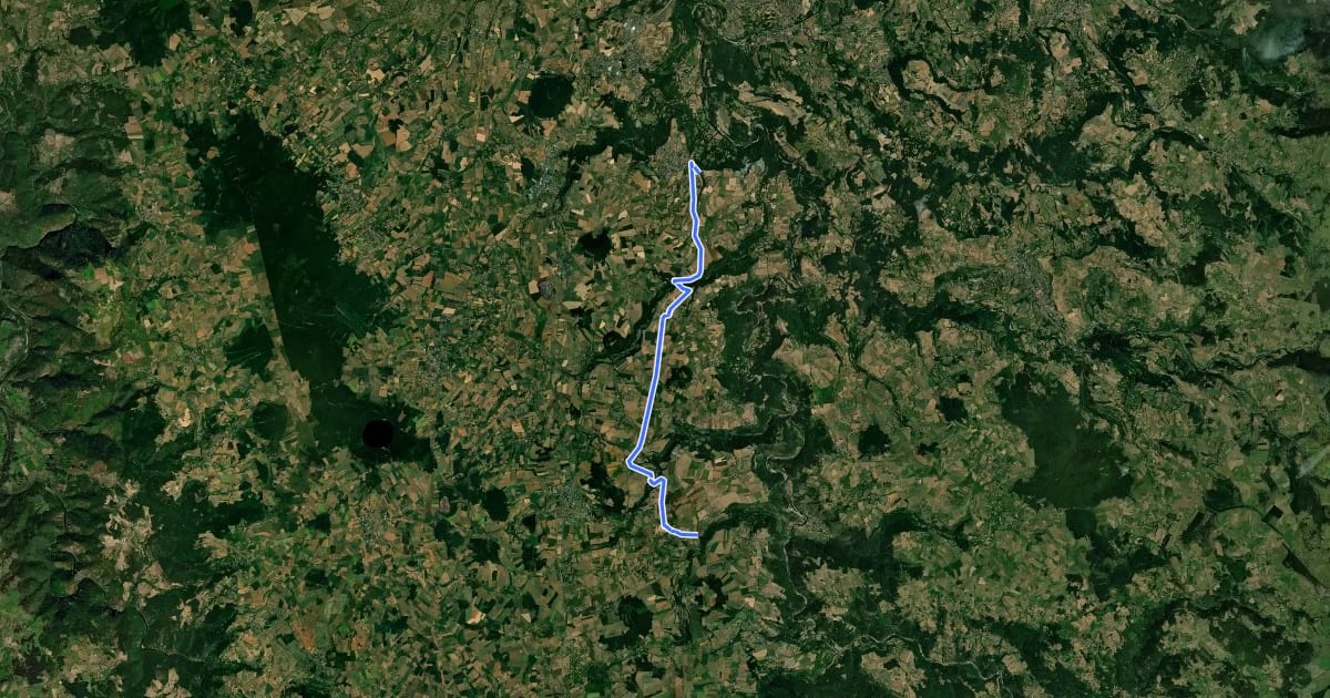 Маршрут La Loire sauvage à vélo 7a Solignac - Ussel на спутниковом снимке