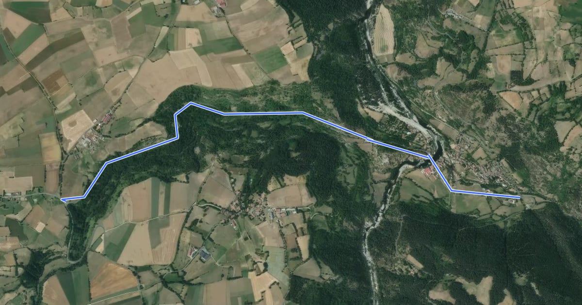 Маршрут La Loire sauvage à vélo 8 Ussel - Goudet на спутниковом снимке
