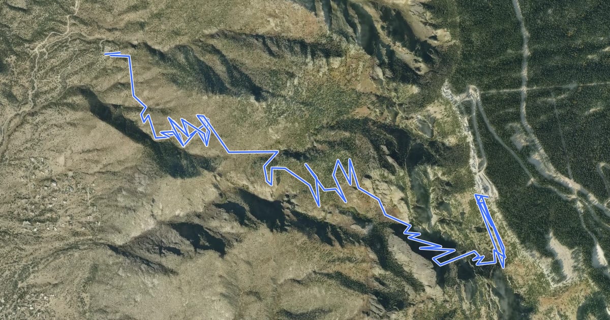 Маршрут La Luz to Crest Route на спутниковом снимке
