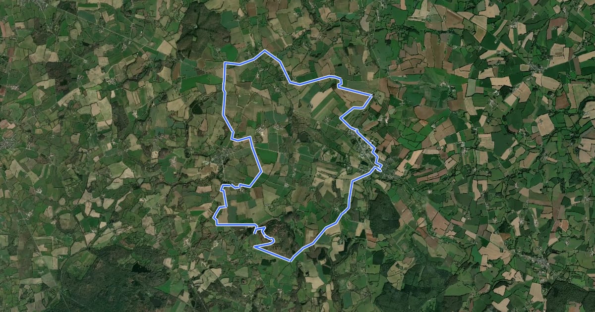 Маршрут La Mayenne dans un écrin на спутниковом снимке