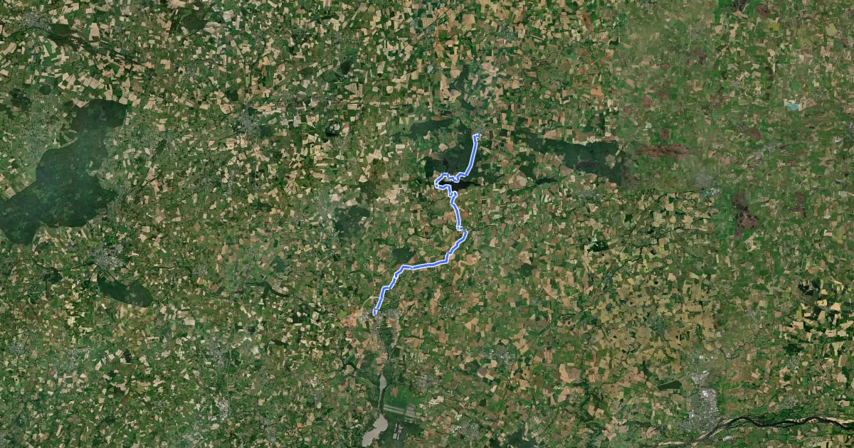 Маршрут La Meilleraye de Bretagne - Nort-sur-Erdre на спутниковом снимке