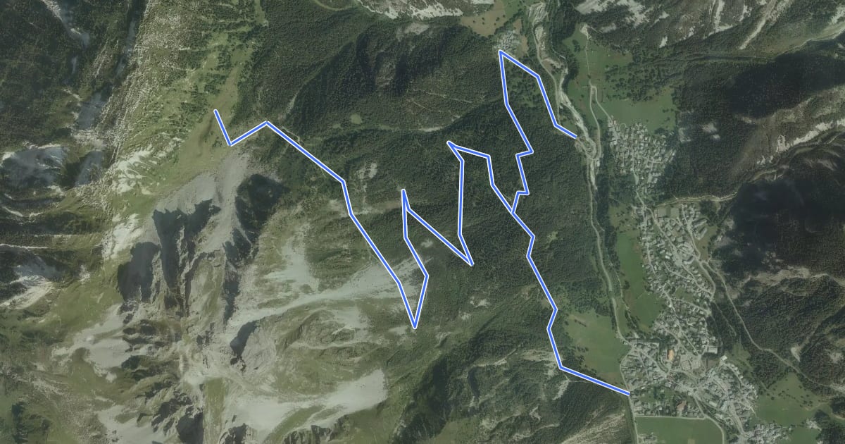 Маршрут La Montagne на спутниковом снимке
