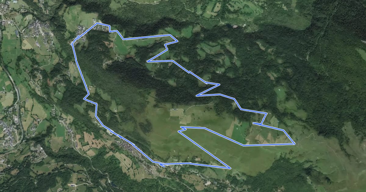 Маршрут La montagne verte на спутниковом снимке