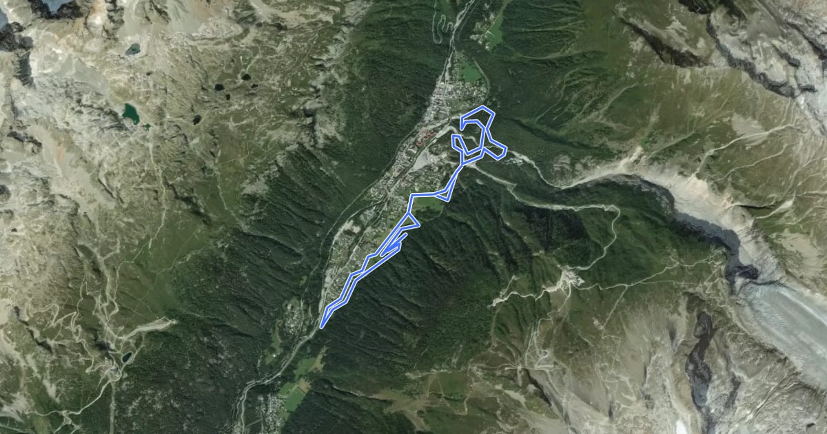 Маршрут La Moraine на спутниковом снимке