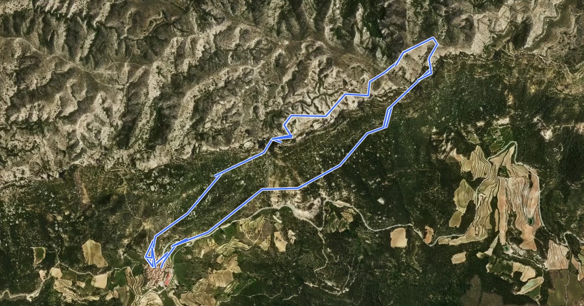 Маршрут la Morera de Montsant на спутниковом снимке