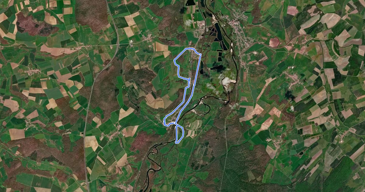 Маршрут La Moselle Sauvage на спутниковом снимке