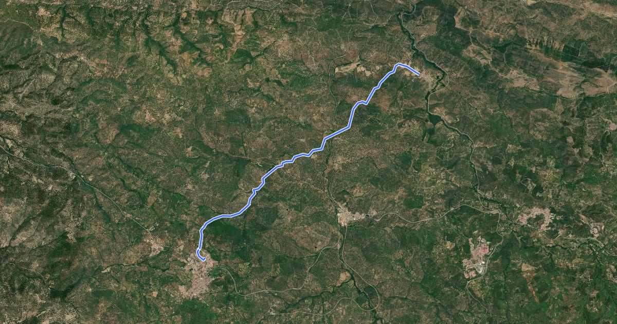 Маршрут La Nava a Cortegana на спутниковом снимке