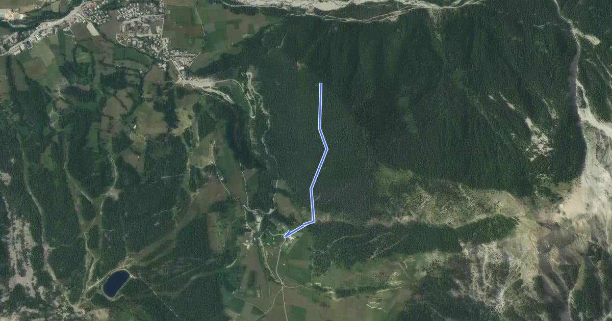 Маршрут La Pinouse - Moissière Village на спутниковом снимке