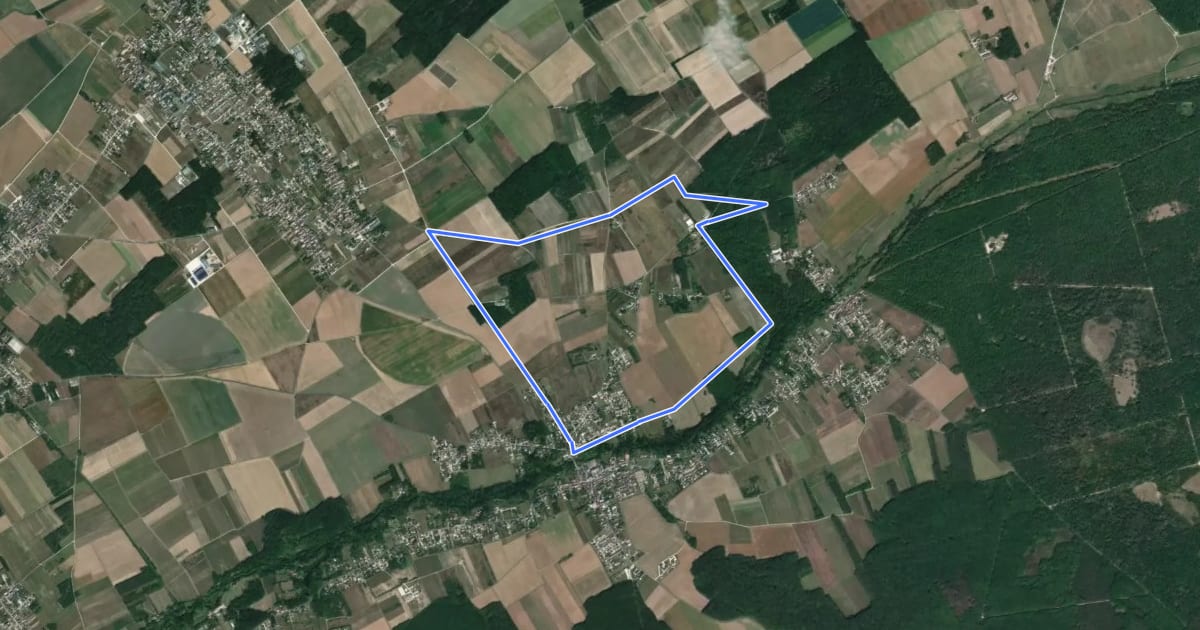 Маршрут La Plaine des Landes на спутниковом снимке