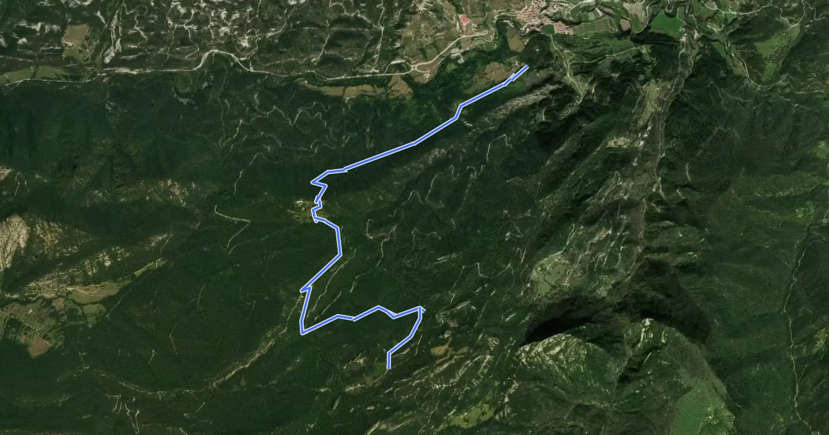 Маршрут La Pobla de Lillet - Prat Gespador на спутниковом снимке