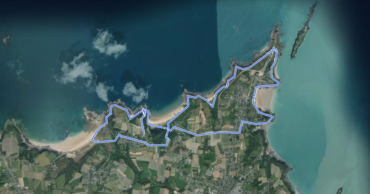 Маршрут La pointe du Grouin на спутниковом снимке