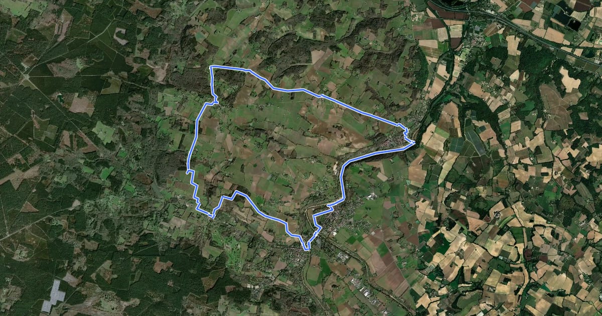 Маршрут La Randonnée des Bastides et Châteaux en Albret - 21.4 km на спутниковом снимке