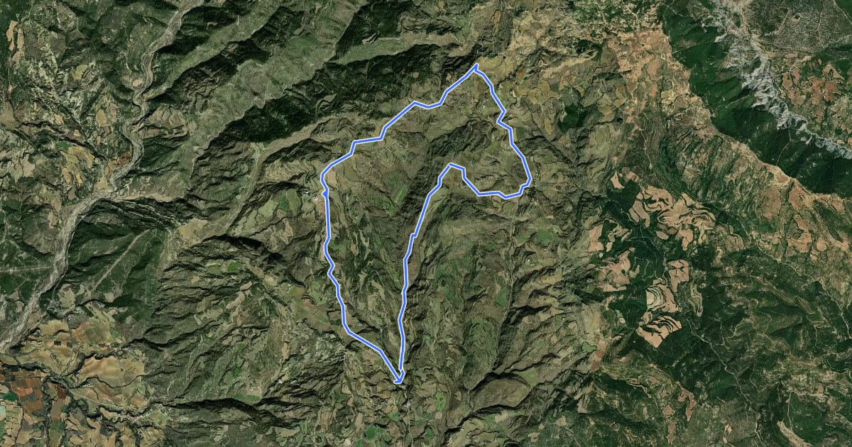 Маршрут La Ribagorza. BTT. Ruta 09. Senderos de Castigaleu на спутниковом снимке