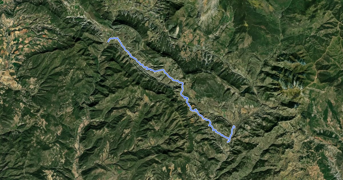 Маршрут La Ribagorza. BTT. Ruta 11. Del Isábena al Ésera на спутниковом снимке
