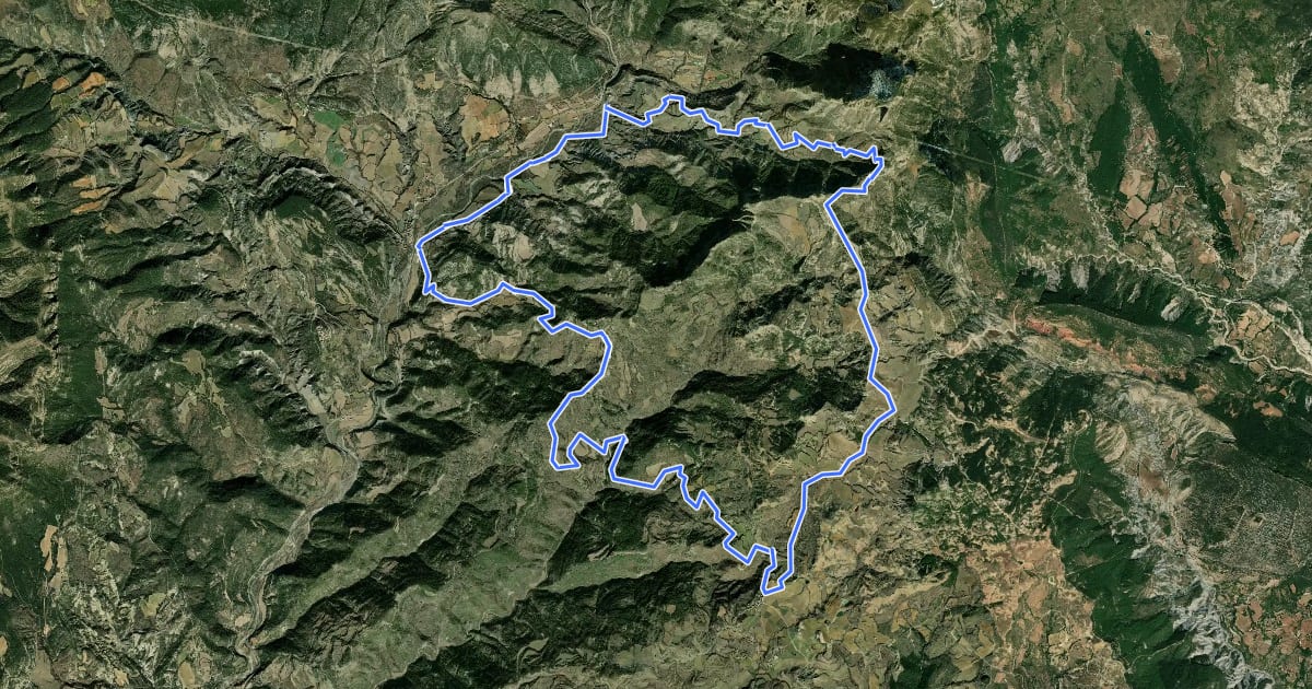 Маршрут La Ribagorza. BTT. Ruta 14. Coll de Vent на спутниковом снимке