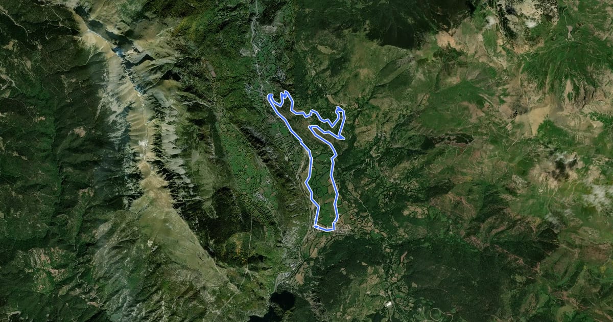 Маршрут La Ribagorza. BTT. Ruta 20. Pueblos del Solano на спутниковом снимке