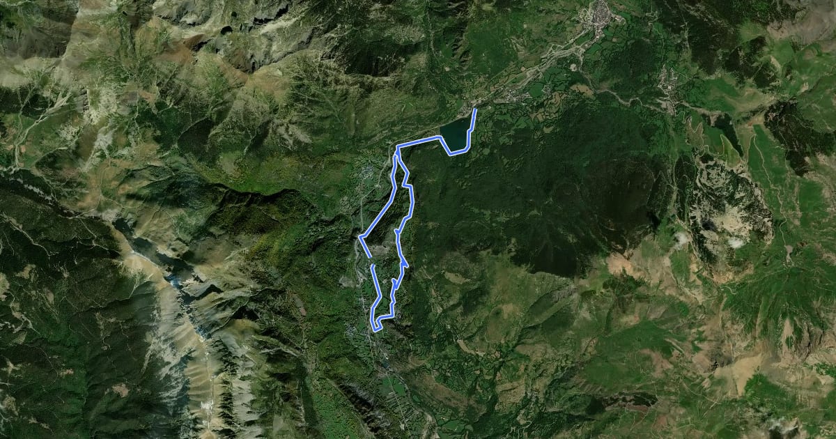 Маршрут La Ribagorza. BTT. Ruta 22. Eriste - Sesué - San Sadurní на спутниковом снимке