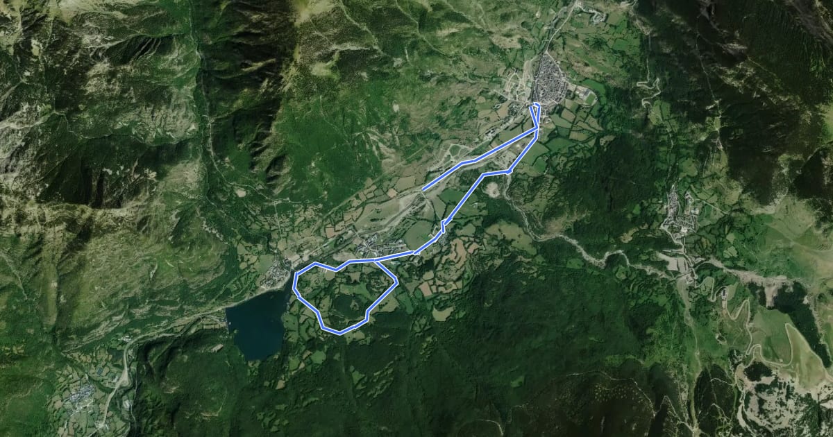 Маршрут La Ribagorza. BTT. Ruta 24. Benasque – Conques – Presa Linsoles – Benasque на спутниковом снимке