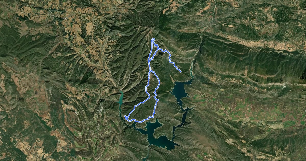 Маршрут La Ribagorza. BTT. Ruta 30. Enduro Montsec на спутниковом снимке