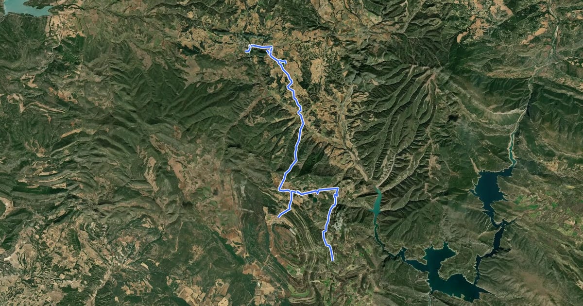 Маршрут La Ribagorza. BTT. Ruta 7. Lagunas de Estaña на спутниковом снимке