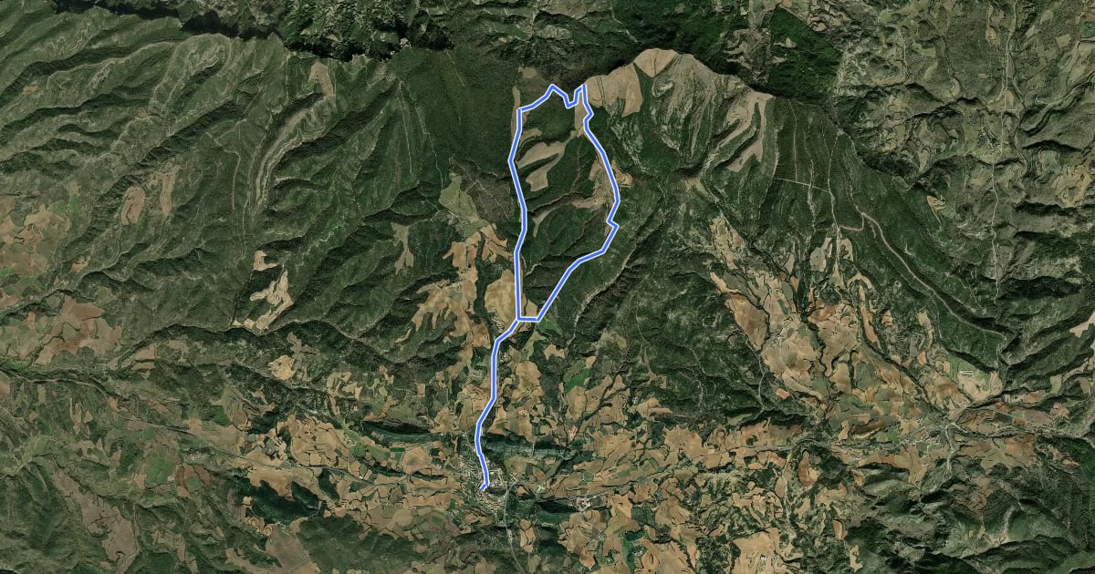 Маршрут La Ribagorza. BTT. Ruta 8. Caminos de Benabarre на спутниковом снимке