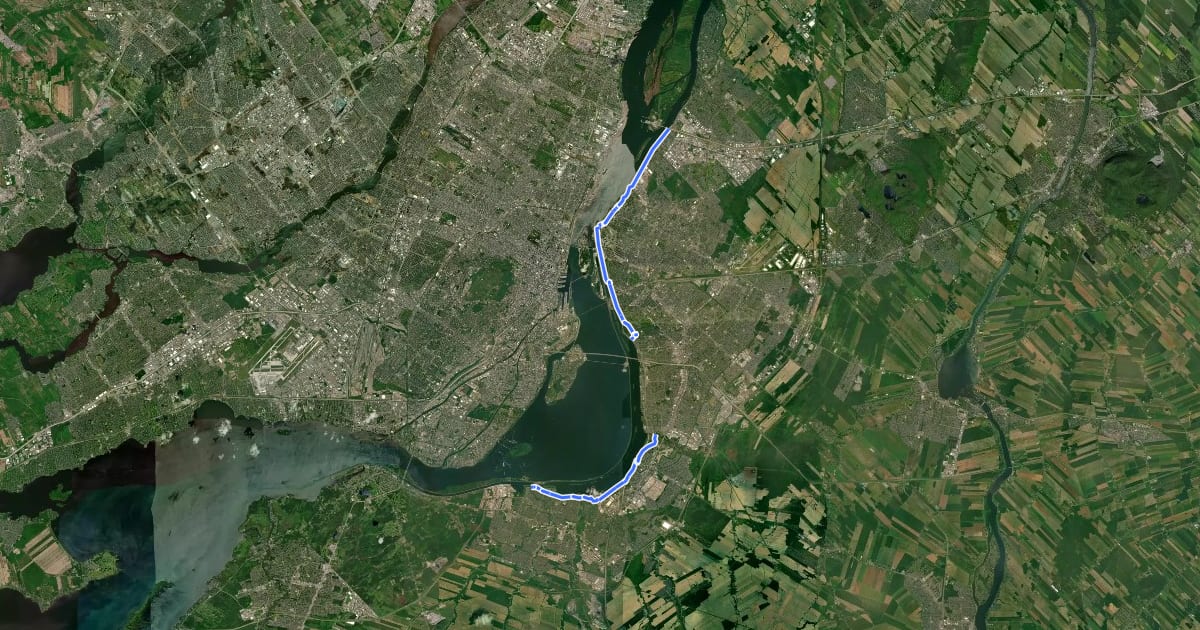 Маршрут La Riveraine на спутниковом снимке