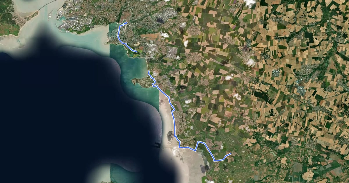 Маршрут La Rochelle ⟷ Yves на спутниковом снимке