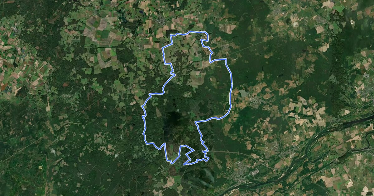 Маршрут La Roumer - Langeais - Cléré-les-Pins на спутниковом снимке