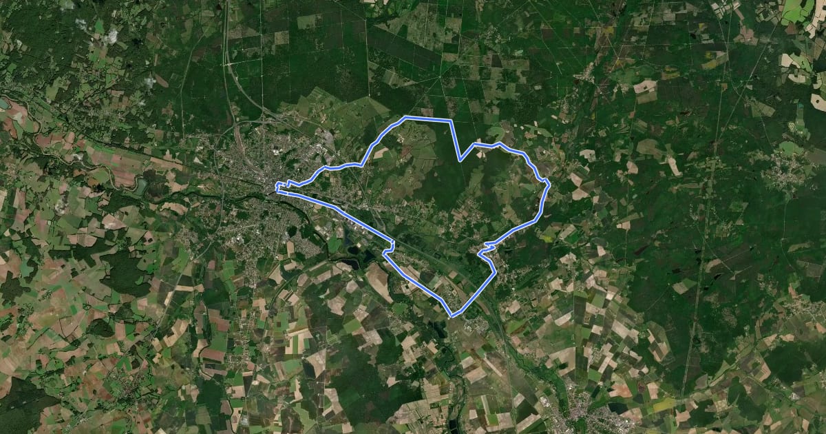 Маршрут La route de l'Ocre на спутниковом снимке